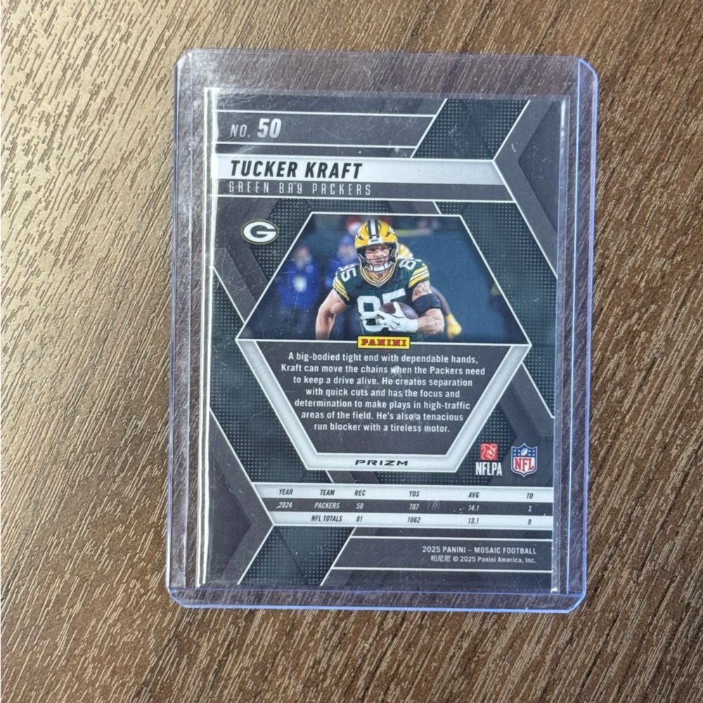 🔥 2025 Tucker Kraft Panini Mosaic Green Reactive Prizm.Green Bay Packers - Picture 2 of 2